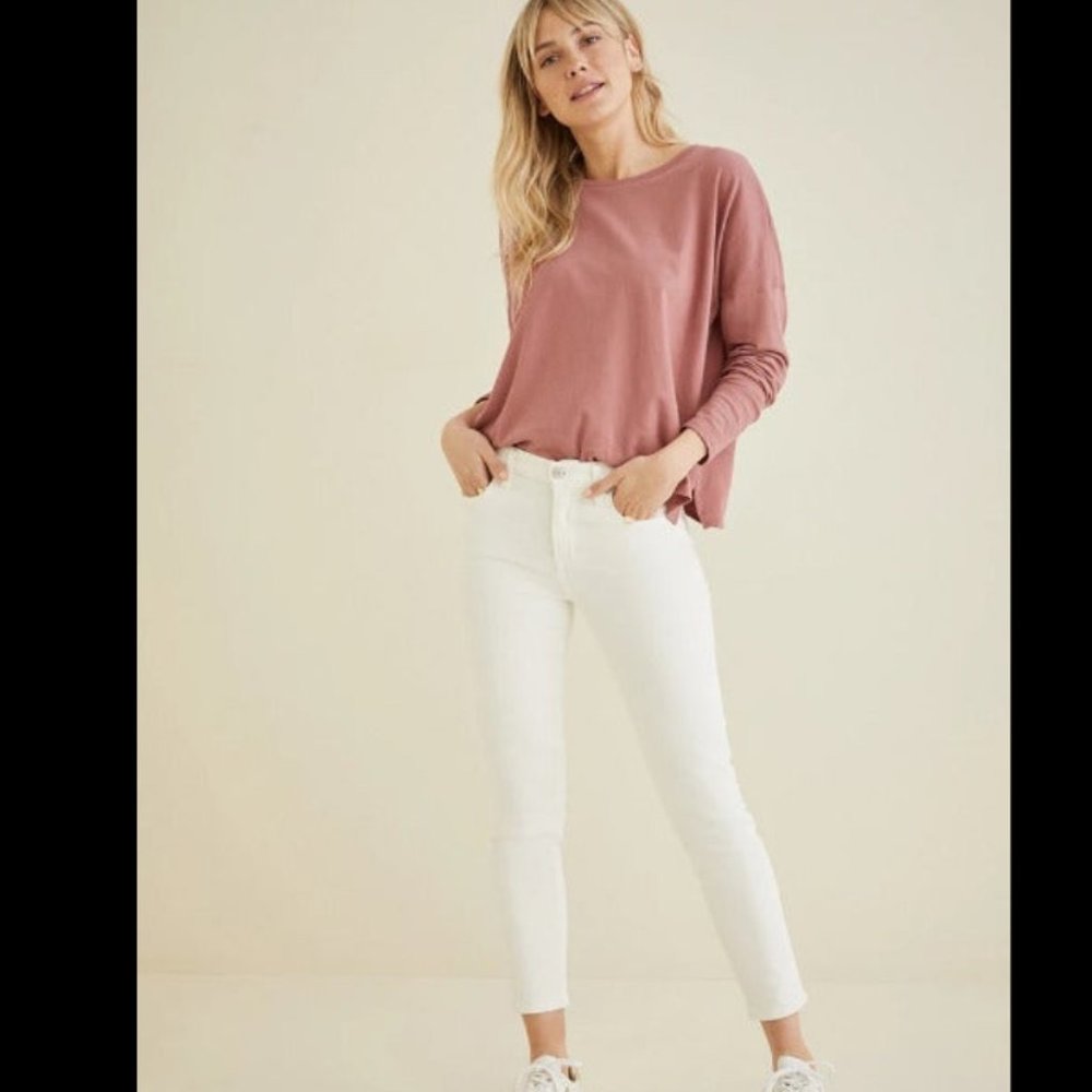 AGOLDE Sophie Crop NWT 27 26 White Amour Vert